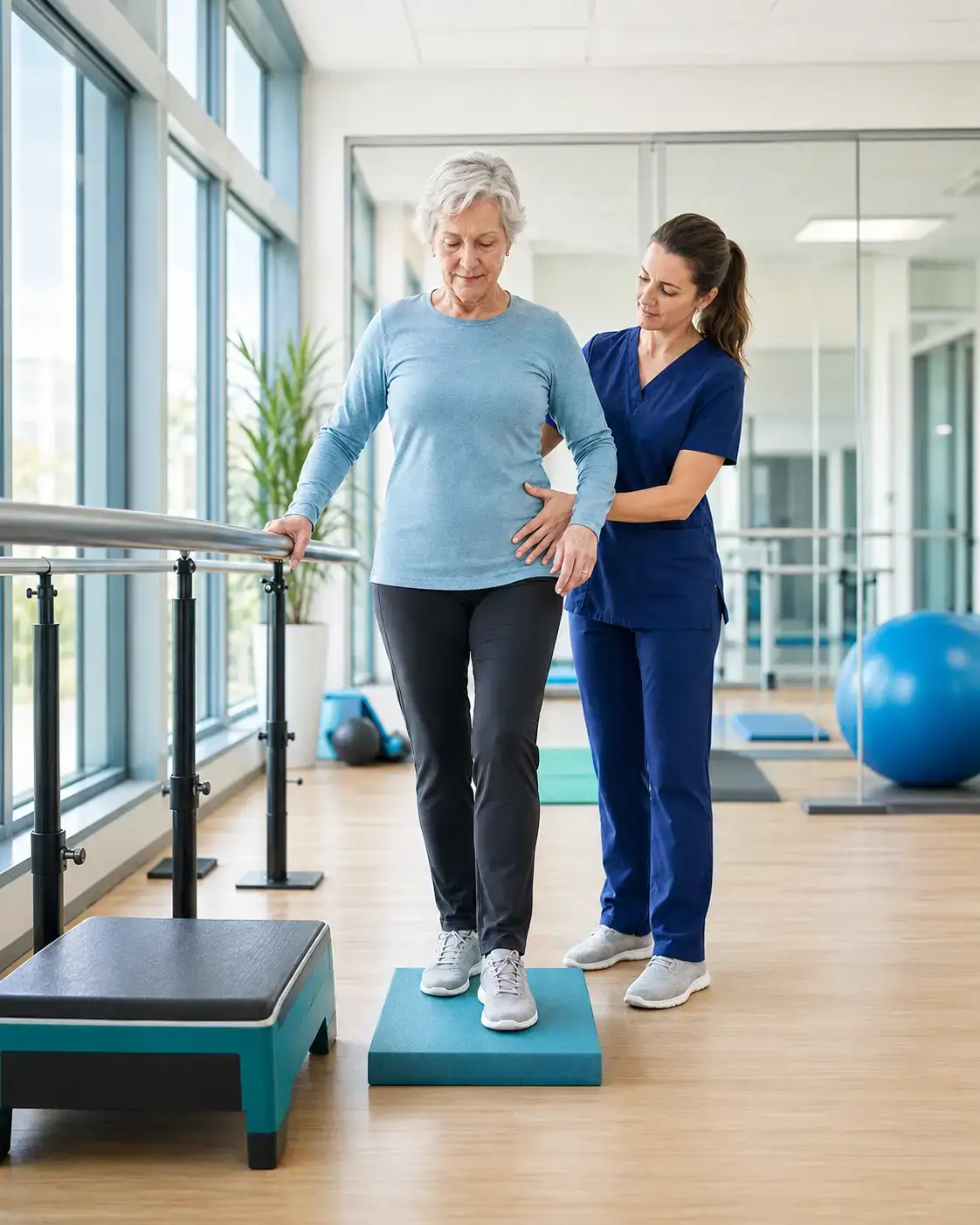 Physiotherapist discussing treatment with a patient in Langley